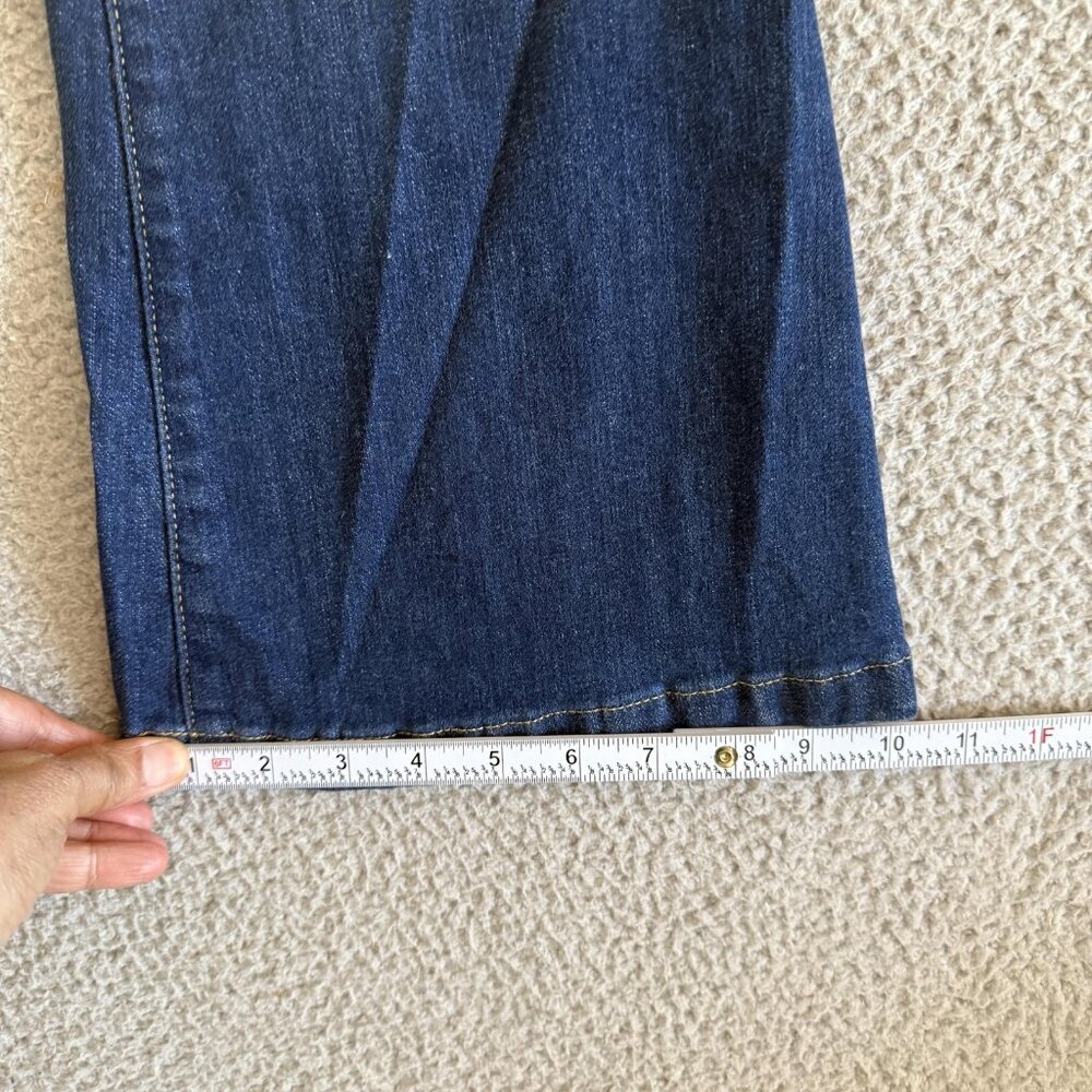 Saint + Sofia Jeans Blue Flare Front Pocket Stretch Denim Pants - Picture 9 of 11
